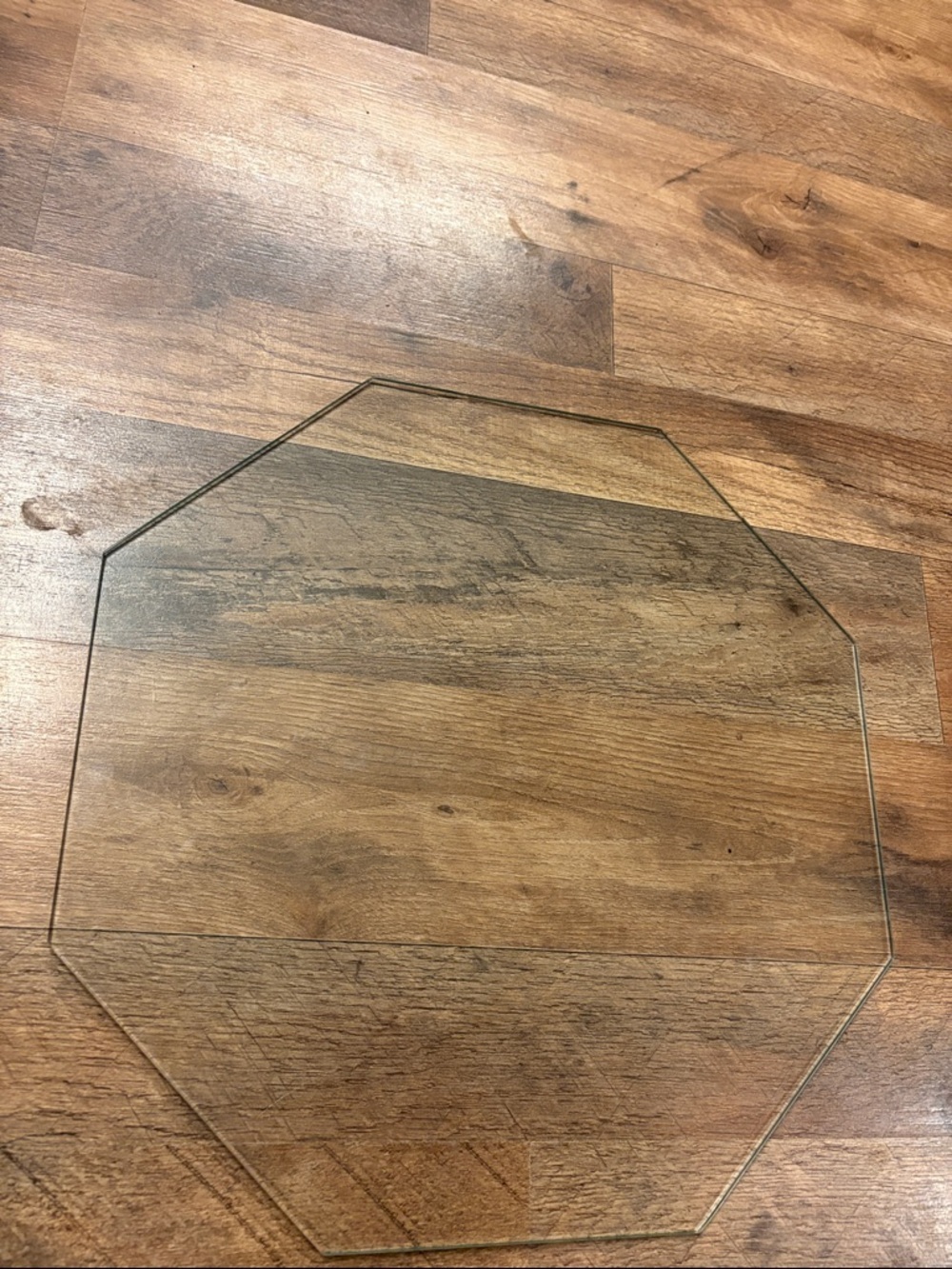 Clear Octogon Shaped Glass Side Table Top Panel - Clear Beveled Edge DIY Crafts